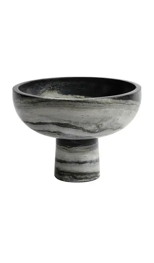 The Favorites Footed Bowl Black Panda Marble