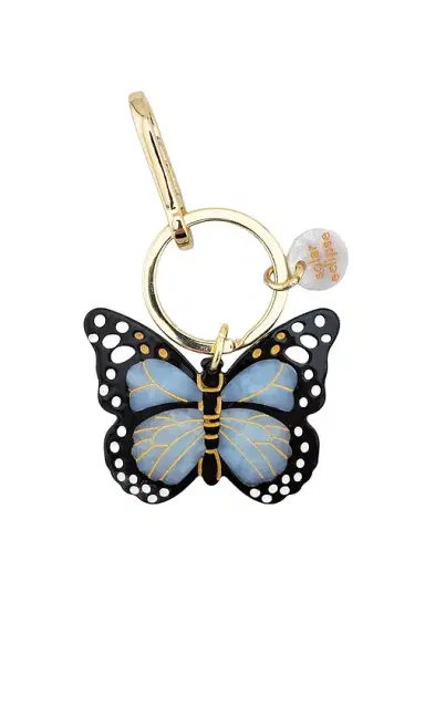 Solar Eclipse Hand-painted Monarch Bag Charm & Keychain | Thumbnail 1