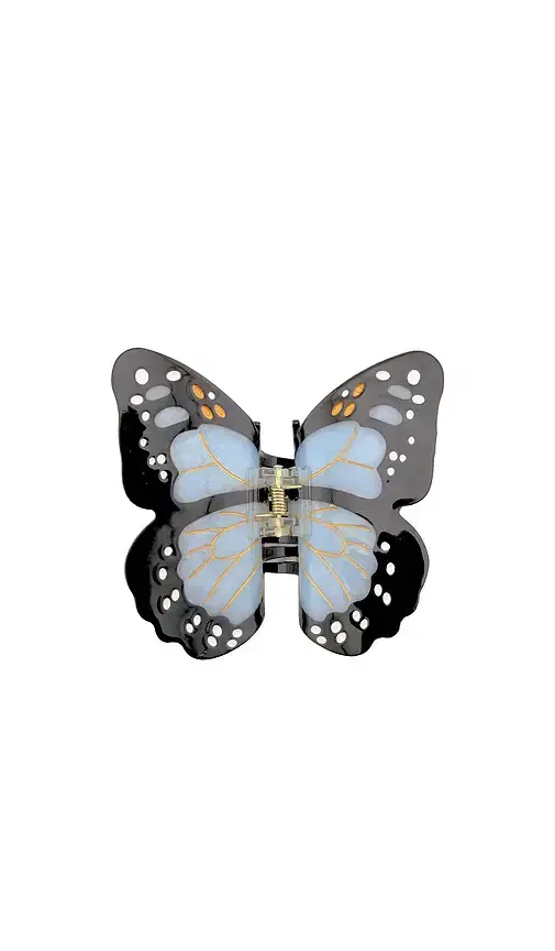 Solar Eclipse Hand-painted Monarch Butterfly Claw Hair Clip