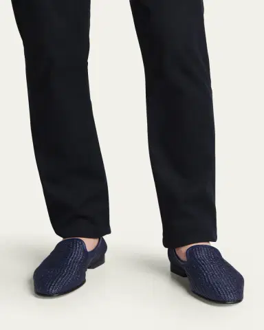 Manolo Blahnik Men's Mario Raffia Slippers | Thumbnail 2 Manolo Blahnik Men's Mario Raffia Slippers | Thumbnail 2