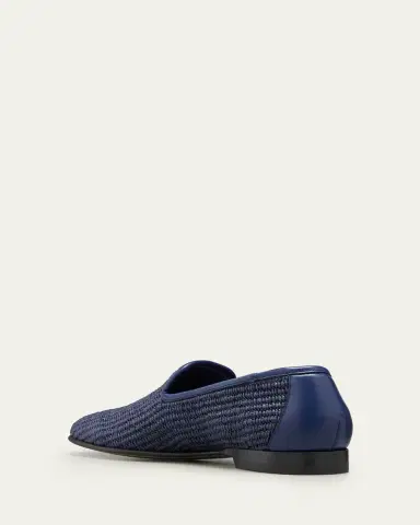 Manolo Blahnik Men's Mario Raffia Slippers | Thumbnail 4 Manolo Blahnik Men's Mario Raffia Slippers | Thumbnail 4