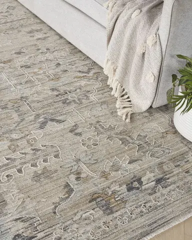 Nourison Lynx Taupe Power-Loomed Rug | Thumbnail 6