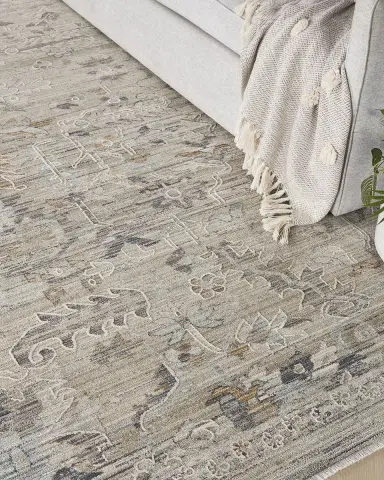 Nourison Lynx Taupe Power-Loomed Rug | Thumbnail 6