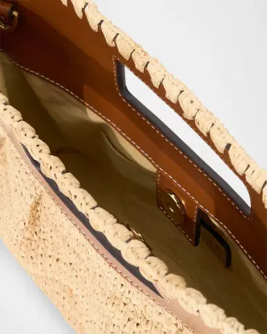 Staud Lena Raffia and Leather Clutch Bag | Thumbnail 3 Staud Lena Raffia and Leather Clutch Bag | Thumbnail 3
