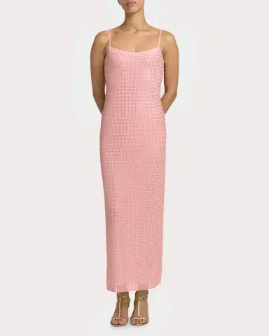 AREA Crystal Hotfix Mesh Backless Maxi Dress | Thumbnail 3 AREA Crystal Hotfix Mesh Backless Maxi Dress | Thumbnail 3