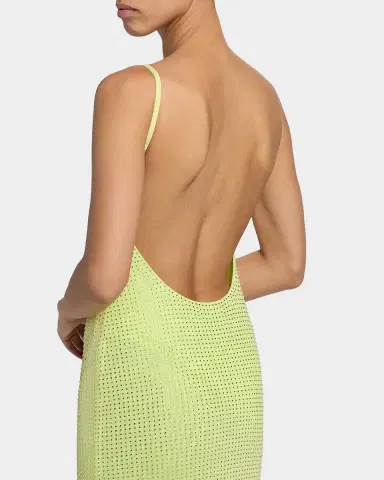 AREA Crystal Hotfix Mesh Backless Maxi Dress | Thumbnail 10 AREA Crystal Hotfix Mesh Backless Maxi Dress | Thumbnail 10