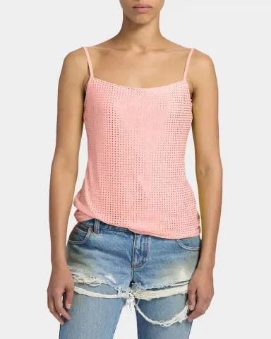 AREA Crystal Hotfix Mesh Backless Tank Top | Thumbnail 3 AREA Crystal Hotfix Mesh Backless Tank Top | Thumbnail 3