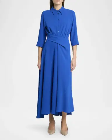Talbot Runhof Honneur Crepe Midi Shirtdress | Thumbnail 2 Talbot Runhof Honneur Crepe Midi Shirtdress | Thumbnail 2