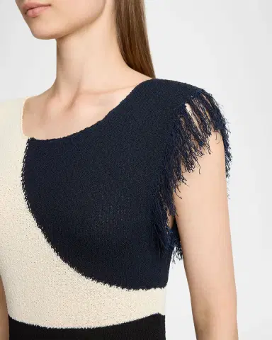 Proenza Schouler Saskia Intarsia Knit Fringe Trim Dress | Thumbnail 4 Proenza Schouler Saskia Intarsia Knit Fringe Trim Dress | Thumbnail 4