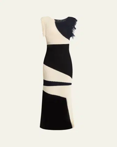 Proenza Schouler Saskia Intarsia Knit Fringe Trim Dress | Thumbnail 5 Proenza Schouler Saskia Intarsia Knit Fringe Trim Dress | Thumbnail 5