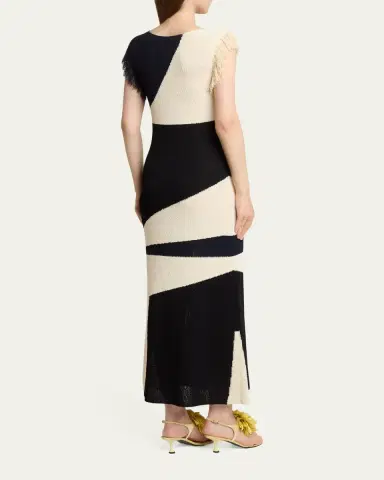Proenza Schouler Saskia Intarsia Knit Fringe Trim Dress | Thumbnail 7 Proenza Schouler Saskia Intarsia Knit Fringe Trim Dress | Thumbnail 7
