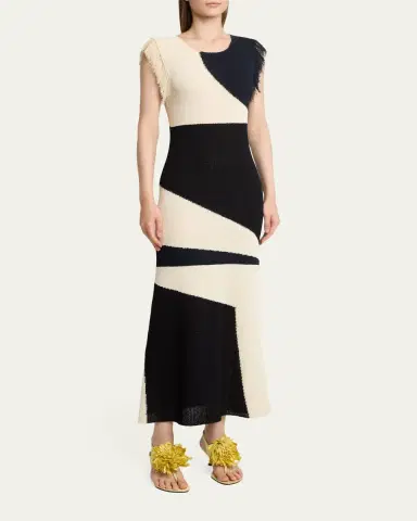 Proenza Schouler Saskia Intarsia Knit Fringe Trim Dress | Thumbnail 8 Proenza Schouler Saskia Intarsia Knit Fringe Trim Dress | Thumbnail 8