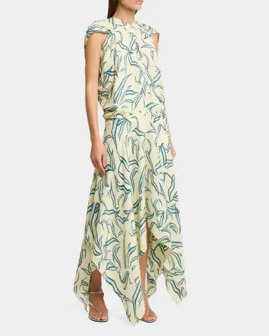 Proenza Schouler Sybella Printed Draped Maxi Dress | Thumbnail 3