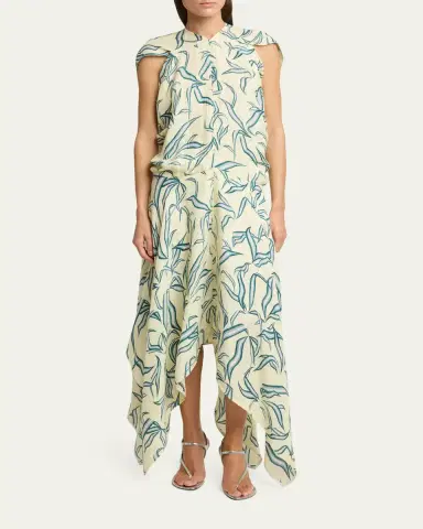Proenza Schouler Sybella Printed Draped Maxi Dress | Thumbnail 6