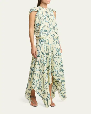 Proenza Schouler Sybella Printed Draped Maxi Dress | Thumbnail 8