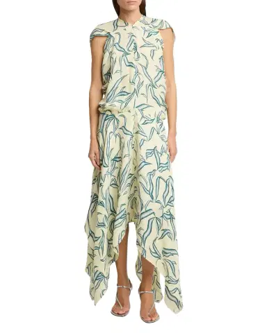 Proenza Schouler Sybella Printed Draped Maxi Dress | Thumbnail 1