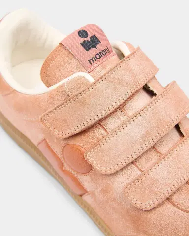 Isabel Marant Beth Kid Suede Grip-Strap Sneakers | Thumbnail 3