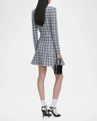 Self-Portrait Check Knit Cardigan | Thumbnail 3