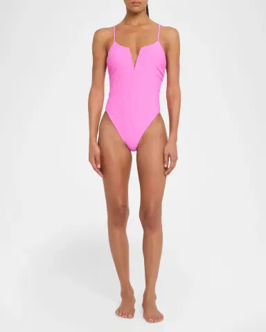 Ramy Brook Bexley V-Neck One-Piece Swimsuit | Thumbnail 2