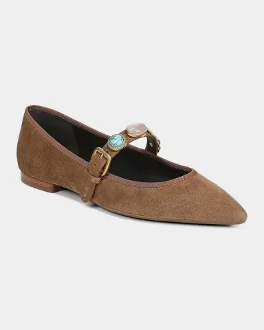Veronica Beard Selene Charms Suede Ballerina Flats | Thumbnail 4 Veronica Beard Selene Charms Suede Ballerina Flats | Thumbnail 4