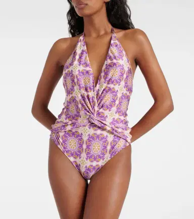 Adriana Degreas Exotic Coral printed halterneck swimsuit | Thumbnail 5