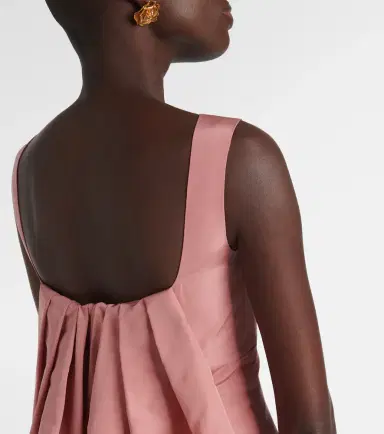 Oscar de la Renta Caped silk faille gown | Thumbnail 2