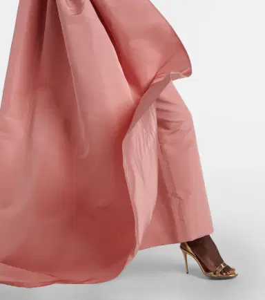 Oscar de la Renta Caped silk faille gown | Thumbnail 3