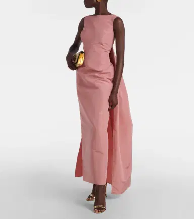 Oscar de la Renta Caped silk faille gown | Thumbnail 4