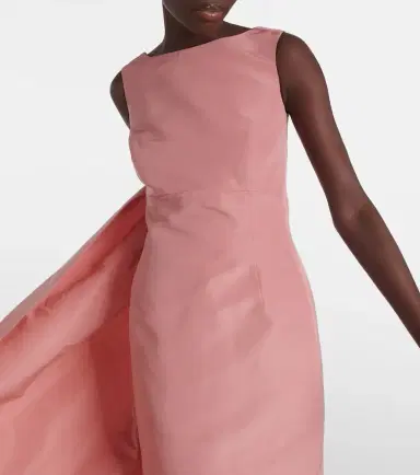 Oscar de la Renta Caped silk faille gown | Thumbnail 7