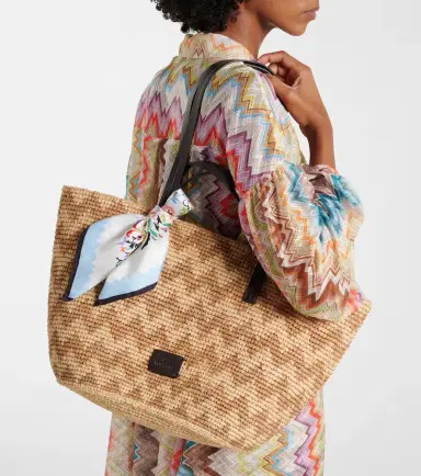 Missoni Zigzag Large raffia basket bag | Thumbnail 4