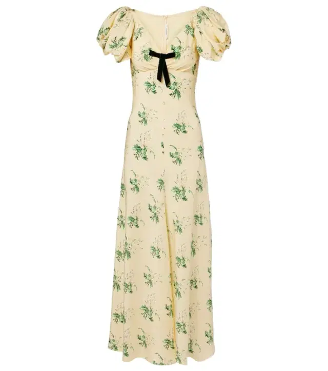 Floral silk crêpe gown