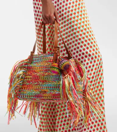 Aquazzura Trancoso fringed raffia tote bag | Thumbnail 7