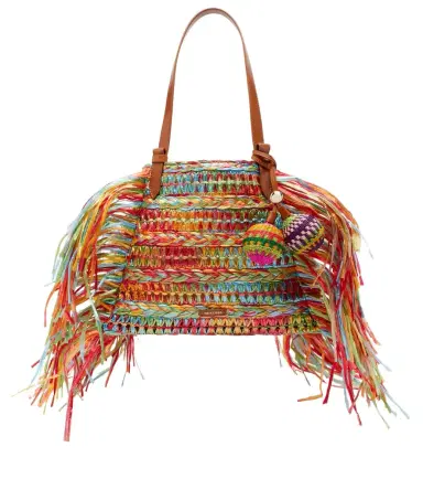 Aquazzura Trancoso fringed raffia tote bag | Thumbnail 1