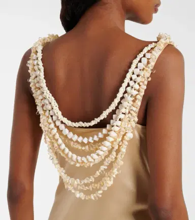 Balmain Embellished silk satin slip dress | Thumbnail 3