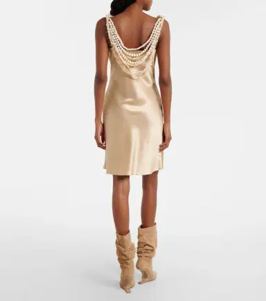 Balmain Embellished silk satin slip dress | Thumbnail 5