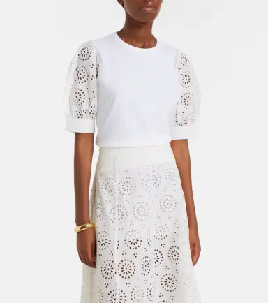 Frame The Deco broderie anglaise cotton T-shirt | Thumbnail 2