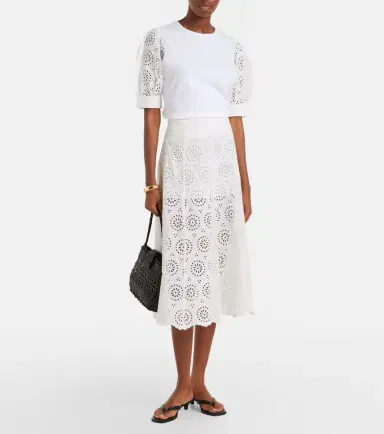 Frame The Deco broderie anglaise cotton T-shirt | Thumbnail 3