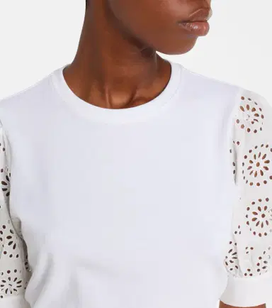 Frame The Deco broderie anglaise cotton T-shirt | Thumbnail 4