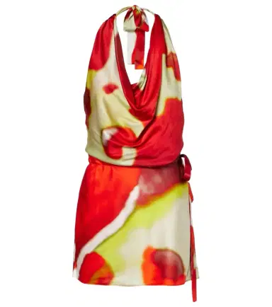 Staud Liora printed silk-blend satin minidress | Thumbnail 1 Staud Liora printed silk-blend satin minidress | Thumbnail 1