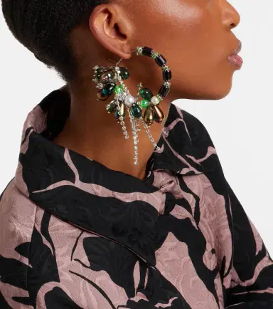 Dries Van Noten Embellished hoop earrings | Thumbnail 6