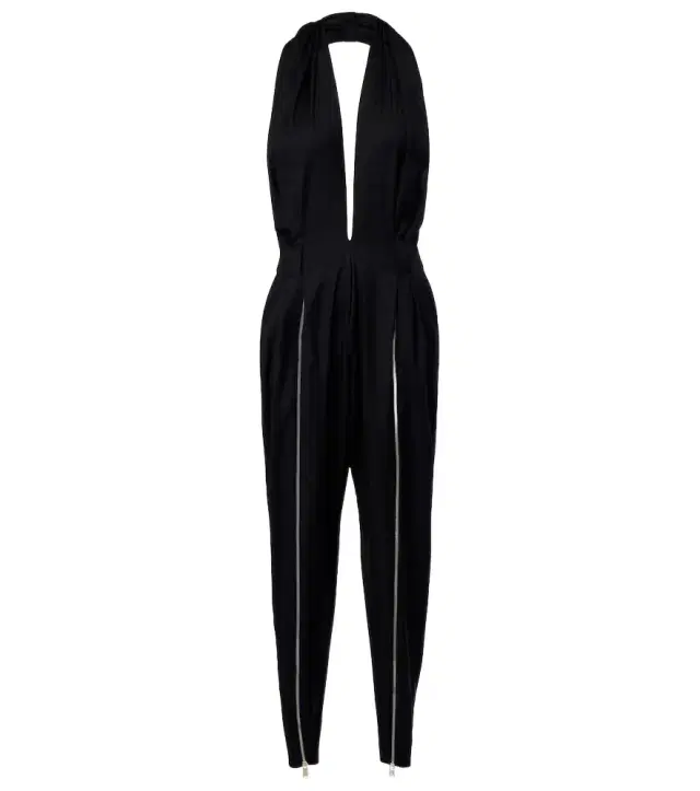 Halterneck virgin wool jumpsuit