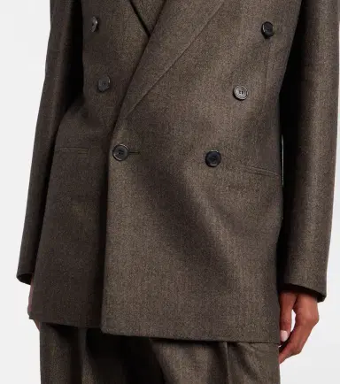 Saint Laurent Herringbone double-breasted wool blazer | Thumbnail 2 Saint Laurent Herringbone double-breasted wool blazer | Thumbnail 2