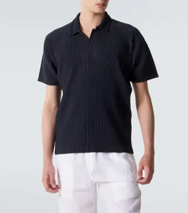 Homme Plissé Issey Miyake Homme Plissé Issey Miyake Basics pleated polo shirt | Thumbnail 2