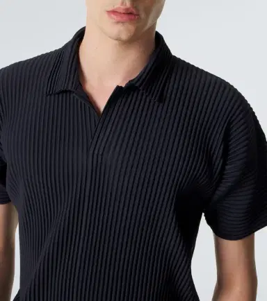 Homme Plissé Issey Miyake Homme Plissé Issey Miyake Basics pleated polo shirt | Thumbnail 4