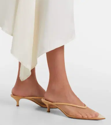 Le Monde Béryl Le Monde Béryl Venetian leather-trimmed mules | Thumbnail 6