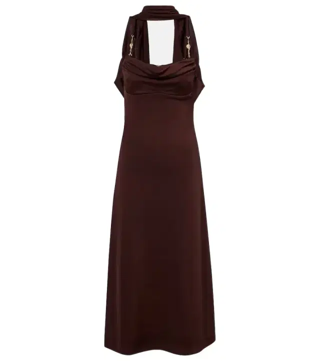Isla scarf-detail midi dress