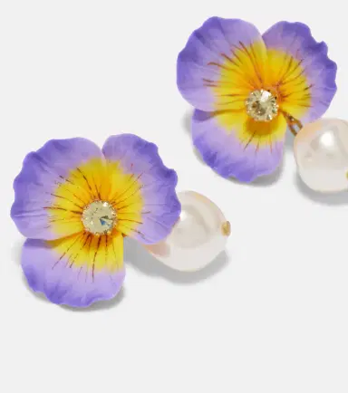 Jennifer Behr Embellished floral drop earrings | Thumbnail 4