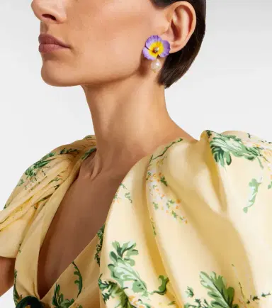 Jennifer Behr Embellished floral drop earrings | Thumbnail 5