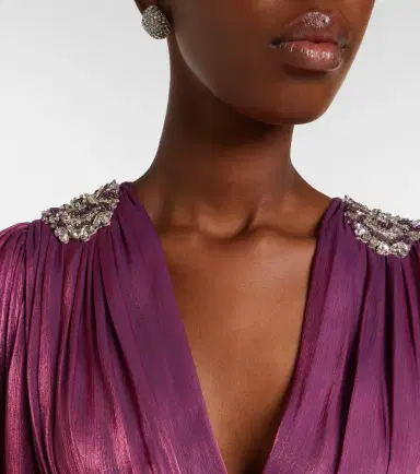 Costarellos Embellished Lurex georgette gown | Thumbnail 3