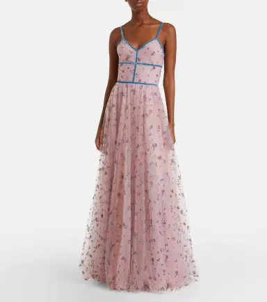 Costarellos Floral lace-trimmed tulle gown | Thumbnail 2